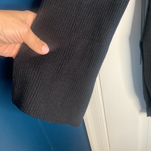 Anthropologie Black Elise Ribbed Sweater Cardigan Top W-148 Size Small - Picture 6 of 13